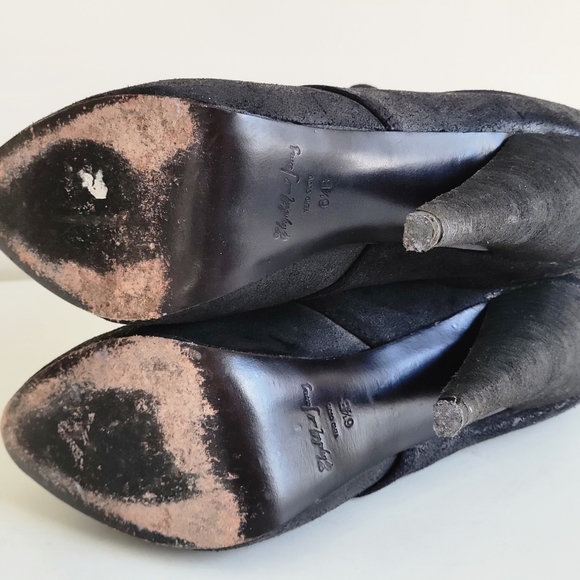 Elizabeth and James Reese High Heel Scrunch Suede Leather Booties Boots 6.5 36.5 - Picture 8 of 9